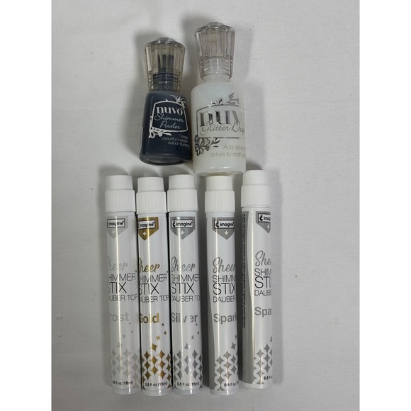 Nuvo Other - Nuvo Shimmer Powder Glitter Drops Imagine Sheer Shimmer Stix Craft Bundle 7pc